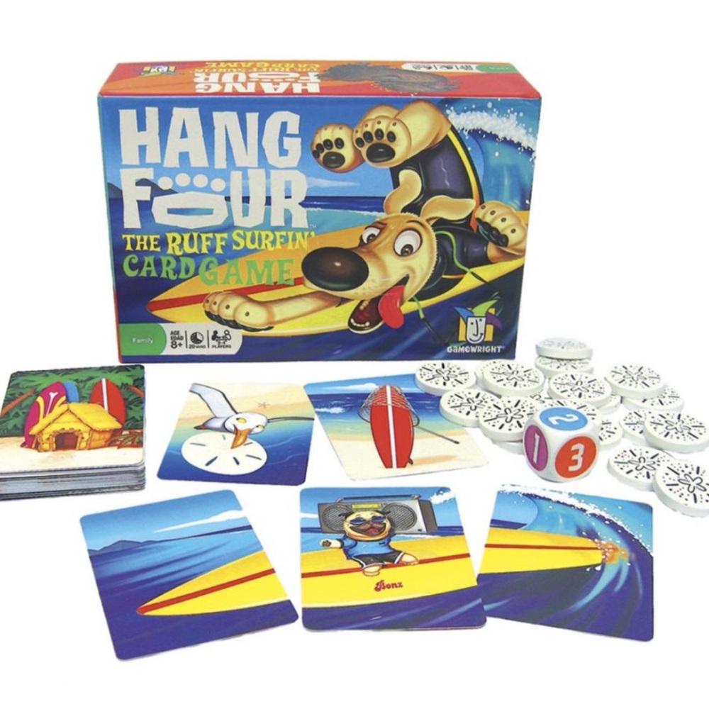 Hang Four - The Ruff Surfin' Card Game by Gamewright